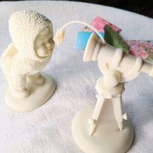🫧 WHIMSICAL CHIC 🫧 VTG 1990 Dept. 56 Angel Snowbaby w telescope, Cherub Core